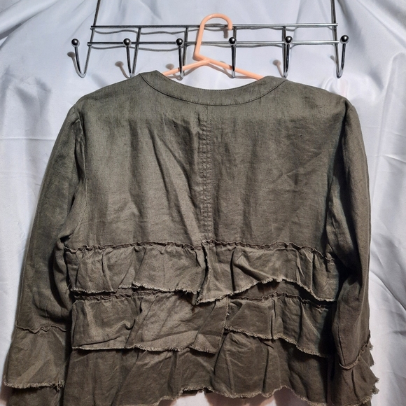 INC olive green jacket size large - Picture 2 of 2